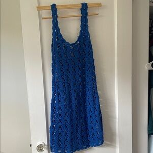 Zara Blue Crochet Mini Dress